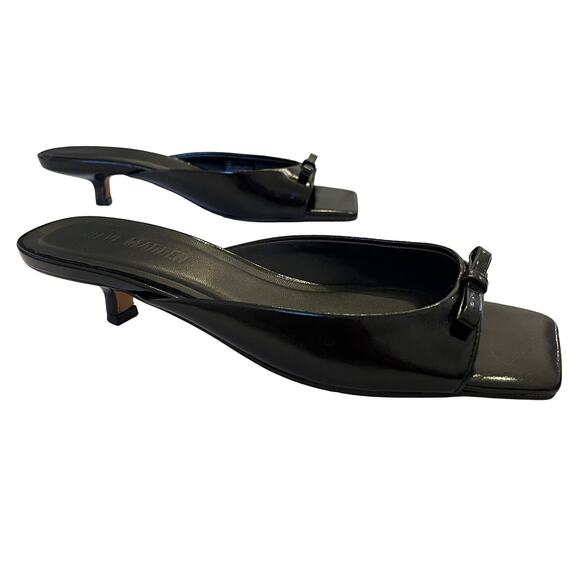 NWOB Steve Madden Meme Bow Detailed Kitten Heel Sandals Sz 7 Square Toe Y2K 90s - Picture 1 of 13